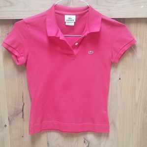 Lacoste polo pink shirt! Size XS.